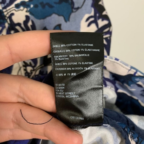 Anthropologie Maeve Savannah Floral Shift Mini Dress Size 2 Blue Cotton Pullover - Picture 8 of 8